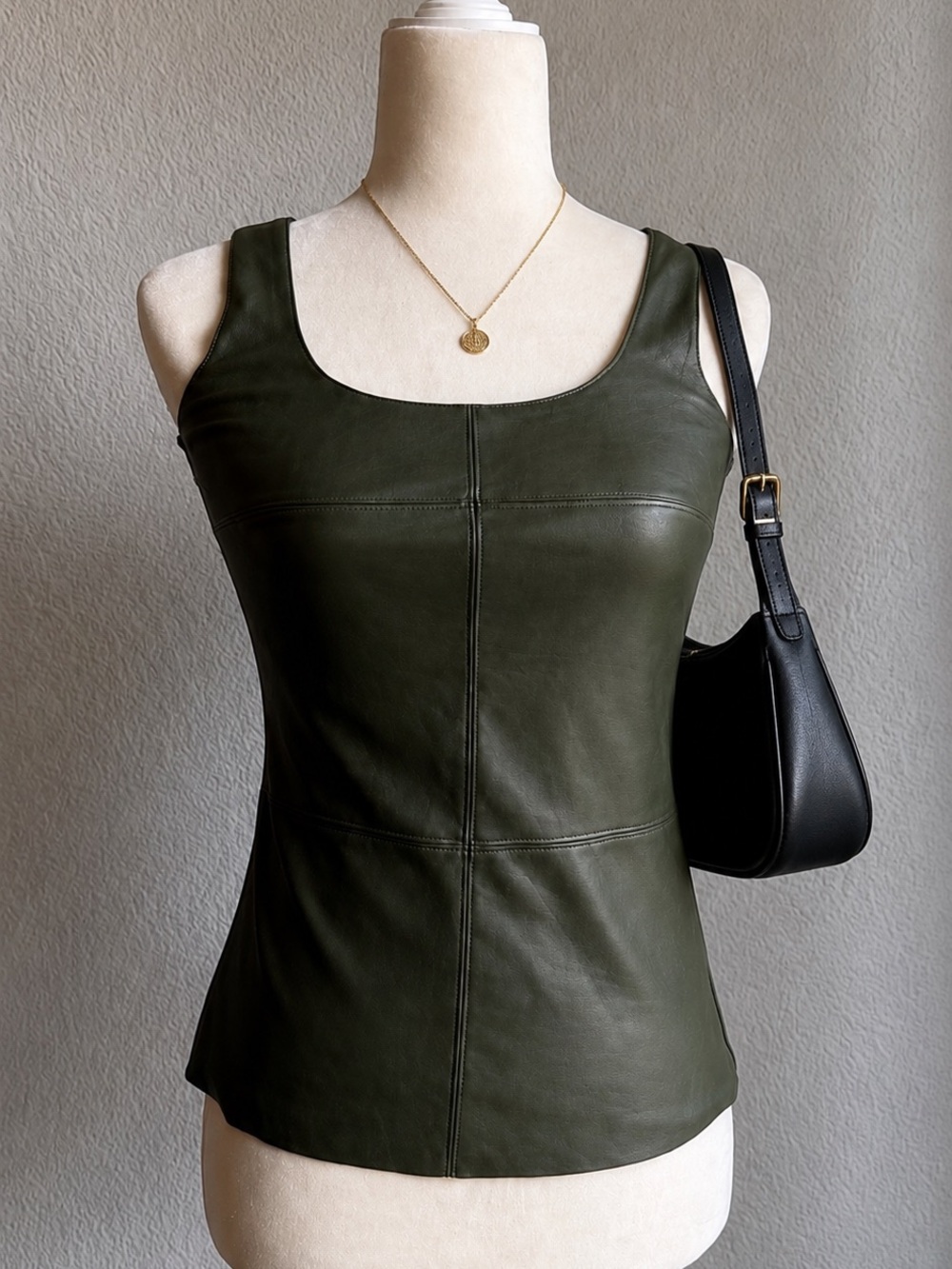 Bailey 44 Olive Green Leather Tank Top